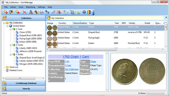 CoinManage USA Coin Collecting Software screenshot