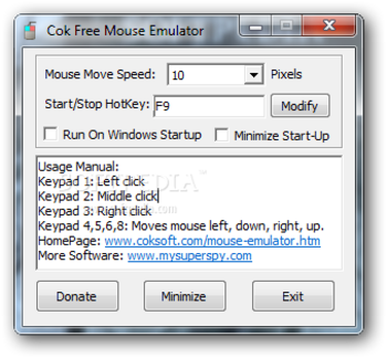 Cok Free Mouse Emulator screenshot