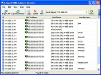 Colasoft MAC Scanner screenshot