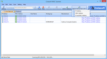 Colasoft MAC Scanner screenshot