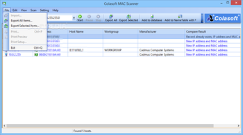 Colasoft MAC Scanner screenshot 2
