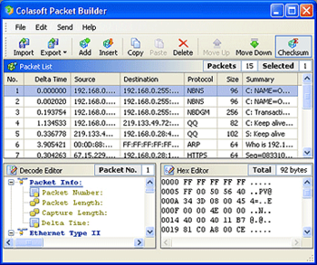 Colasoft Packet Builder screenshot