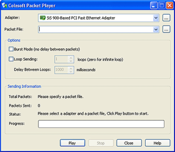Colasoft Packet Player screenshot