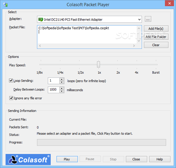 Colasoft Packet Player screenshot