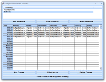 College Schedule Maker Software screenshot