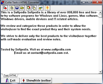 Collie Text to HTML screenshot