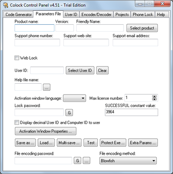 Colock Control Panel screenshot