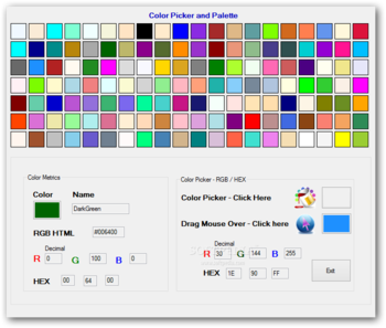 Color Picker and Palette screenshot