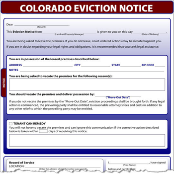 Colorado Eviction Notice screenshot