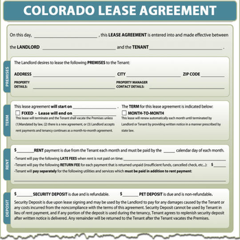 Colorado Lease Agreement screenshot