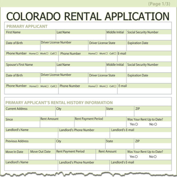 Colorado Rental Application screenshot