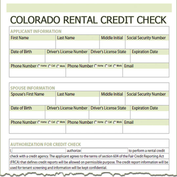 Colorado Rental Credit Check screenshot