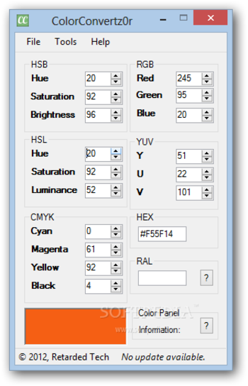 ColorConvertz0r screenshot