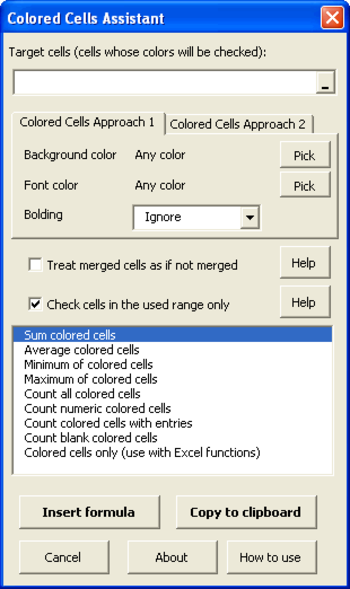 Colored Cells Assistant screenshot