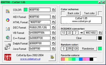 ColSel screenshot