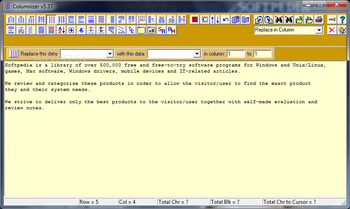 Columnizer screenshot 2