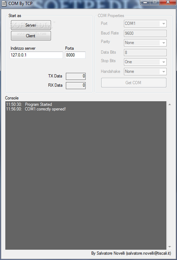COM by TCP screenshot