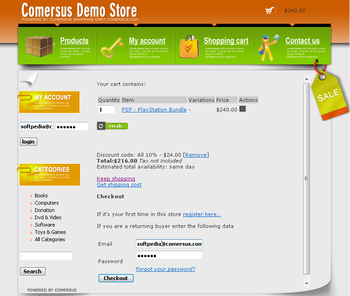 Comersus ASP Cart screenshot 3