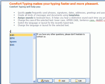 Comfort Templates Manager screenshot 2