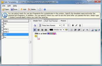 Comfort Templates Manager screenshot 3