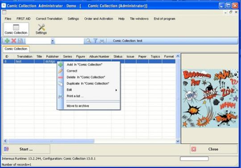 Comic Collection Administrator screenshot