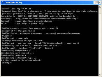 Command Line Ftp screenshot