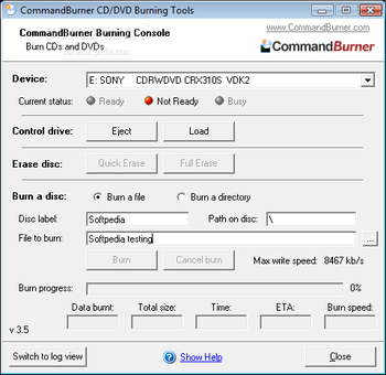 CommandBurner screenshot