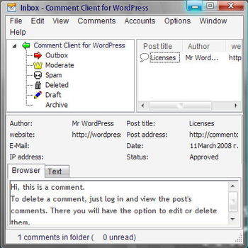 Comment Client for WordPress Pro screenshot