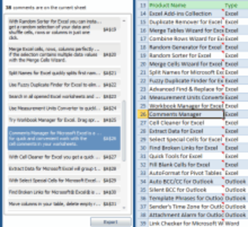 Comments Manager for Microsoft Excel screenshot