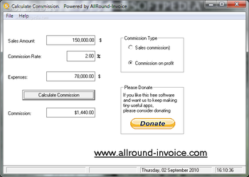 Commission Calculator screenshot