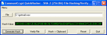 CommuniCrypt QuickHasher screenshot 2