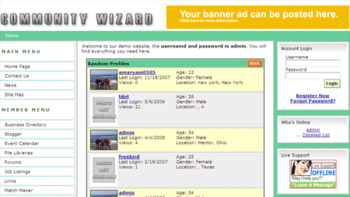 Community Wizard screenshot