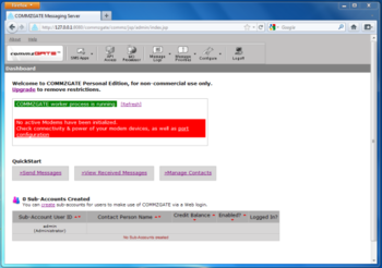 CommzGate Messaging Server screenshot