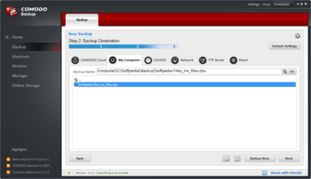 Comodo BackUp screenshot 3