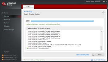 Comodo BackUp screenshot 4