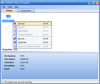 Comodo Disk Encryption screenshot