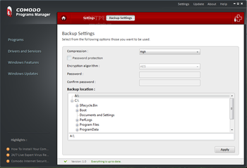 Comodo Programs Manager screenshot 3