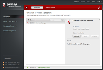 Comodo Programs Manager screenshot 7