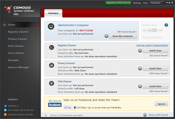 Comodo System Utilities Free screenshot