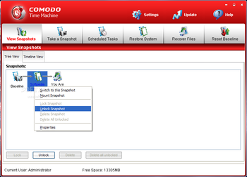 Comodo Time Machine screenshot