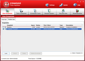 Comodo Time Machine screenshot 3