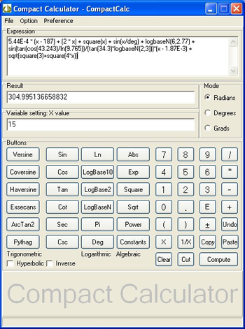 Compact Calculator - CompactCalc screenshot