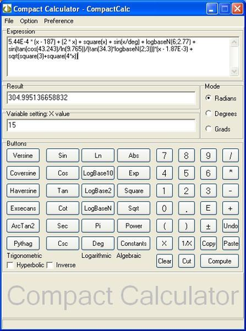CompactCalc screenshot