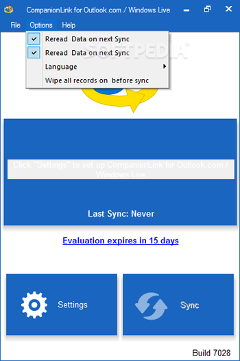 CompanionLink for Outlook.com / Windows Live screenshot 2