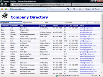 Company Directory screenshot