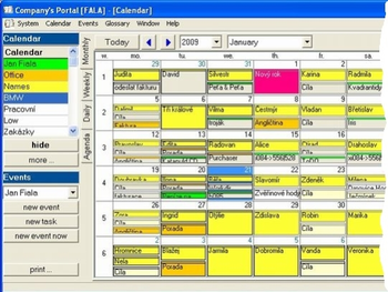 Company's Calendar screenshot
