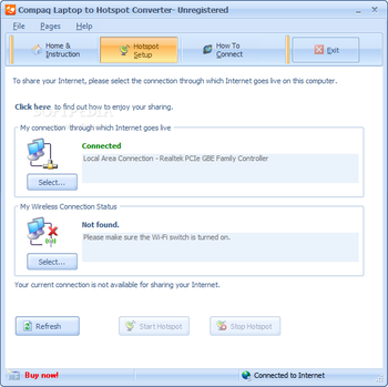 Compaq Laptop to Hotspot Converter screenshot 2