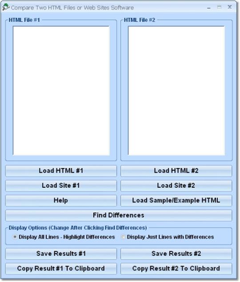 Compare Two HTML Files or Web Sites Software screenshot