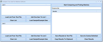 Compare Two Lists For Matches Software screenshot