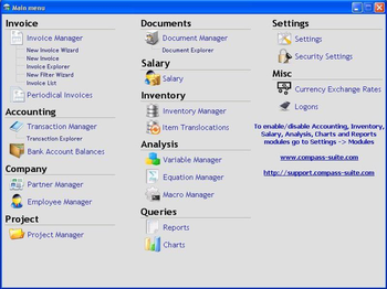 Compass Business Management Suite screenshot